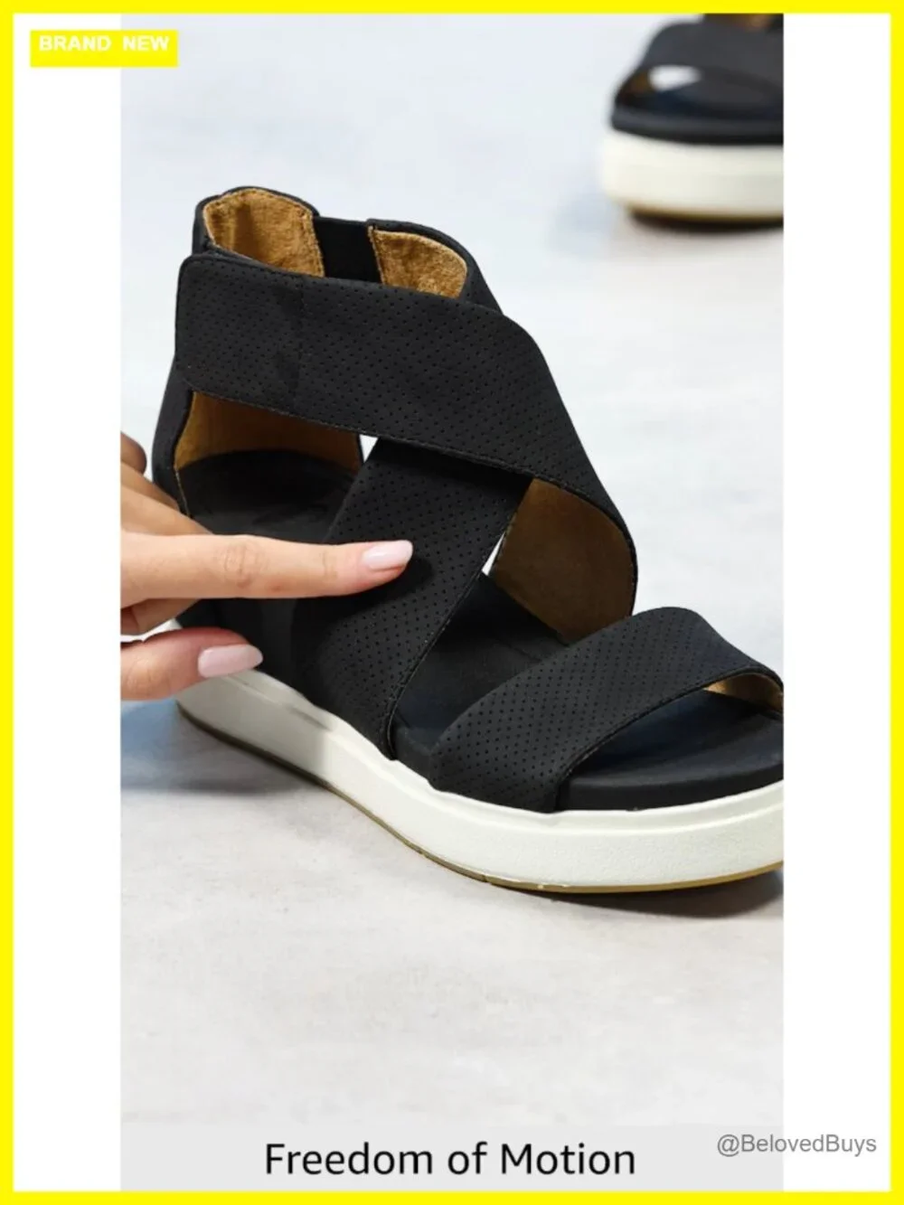 Faux Leather Women's Platform Wedge Sandal Comfort Casual Open Toe